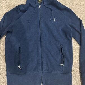 Men’s Ralph Lauren small navy blue Polo hooded zip up jacket